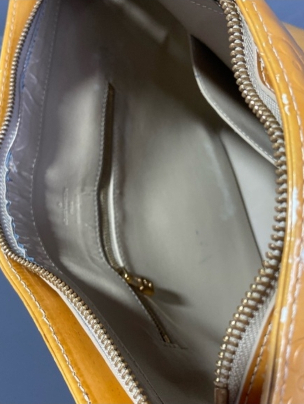 Authentic Louis Vuitton Yellow Monogram Vernis Houston Tote Bag - Picture 11 of 16
